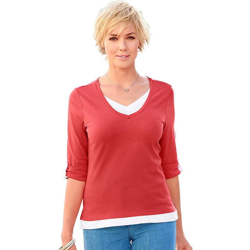 Damen Collection L. Shirt aus reiner Baumwolle COLLECTION L. rot 36,40,42,44,48,52,54