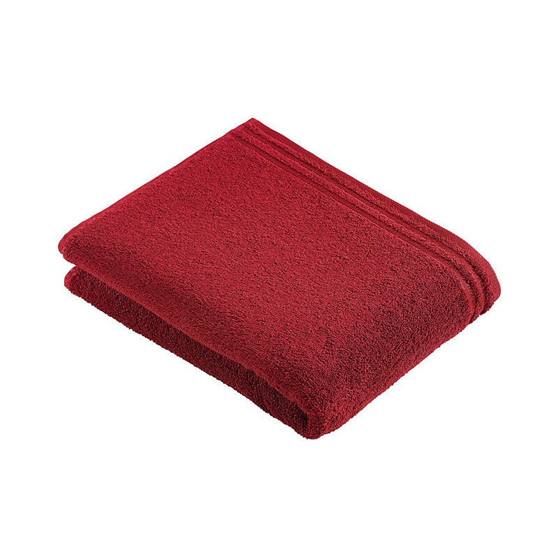 Vossen Handtücher Calypso mit schmaler Bordüre rot 3x 50x100 cm