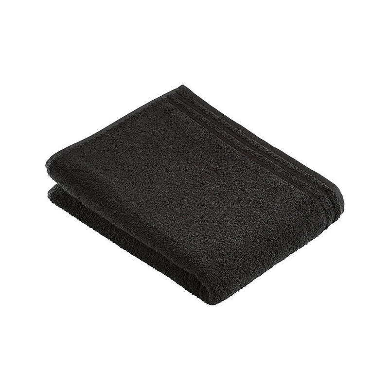 Vossen Badetücher Calypso mit schmaler Bordüre schwarz 2x 67x140 cm