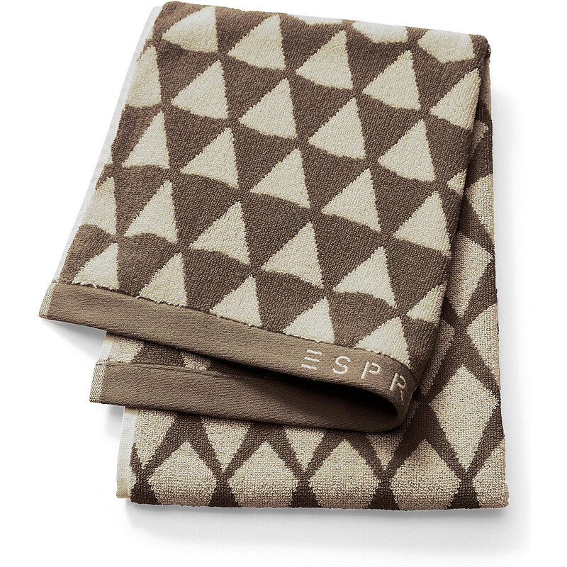 Esprit Handtücher Mina mit Dreiecken braun 2x 50x100 cm