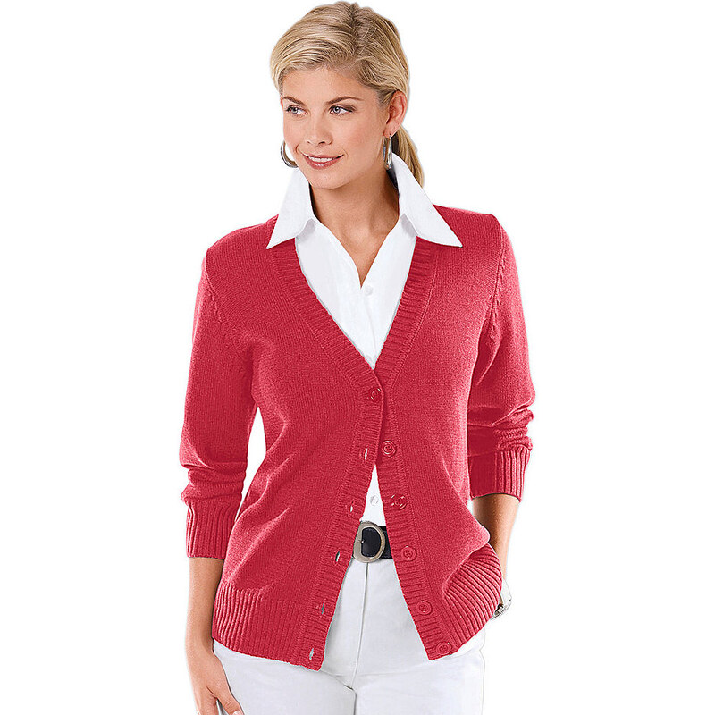 COLLECTION L. Damen Collection L. Strickjacke in fully fashioned -Verarbeitung rot 36,38,40,42,44,46,48,50,52,54