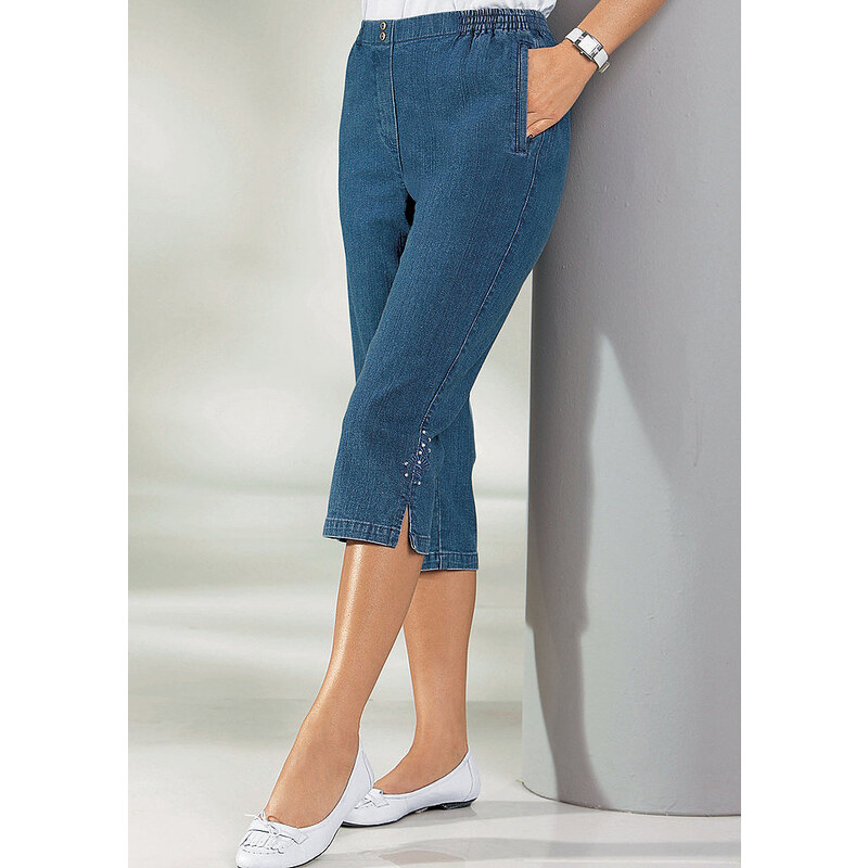 CLASSIC BASICS Damen Classic Basics Capri-Jeans mit bequemem Rundum-Dehnbund blau 19,20,21,22,23,24,25,26