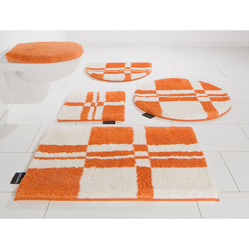 Bruno Banani Badematte Calum Microfaser Höhe 25 mm rutschhemmender Rücken orange 1 (45x45 cm),2 (50x80 cm),3 (60x100 cm),4 (70x139 cm),5 (80x150 cm),6 (90x160 cm)