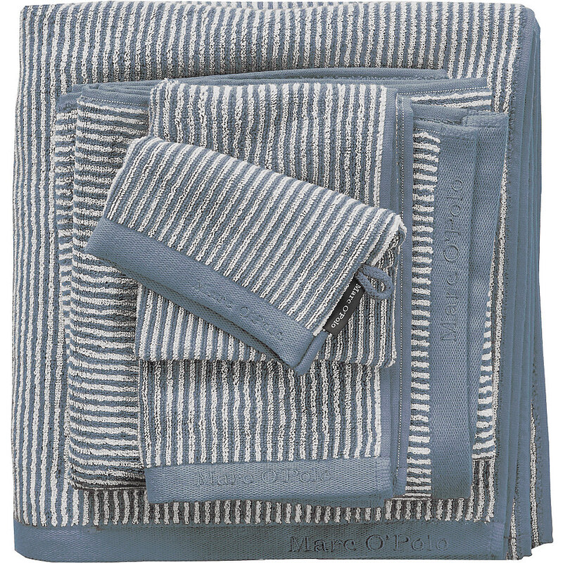 MARC O'POLO HOME Handtücher Home Tone Stripe Timeless mit Logostickerei blau 2x 50x100 cm