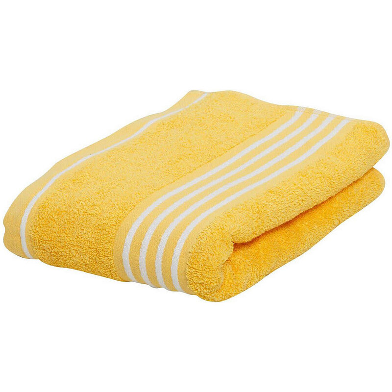 Handtücher mit frischer Streifenbordüre GÖZZE gelb 2x 50x100 cm