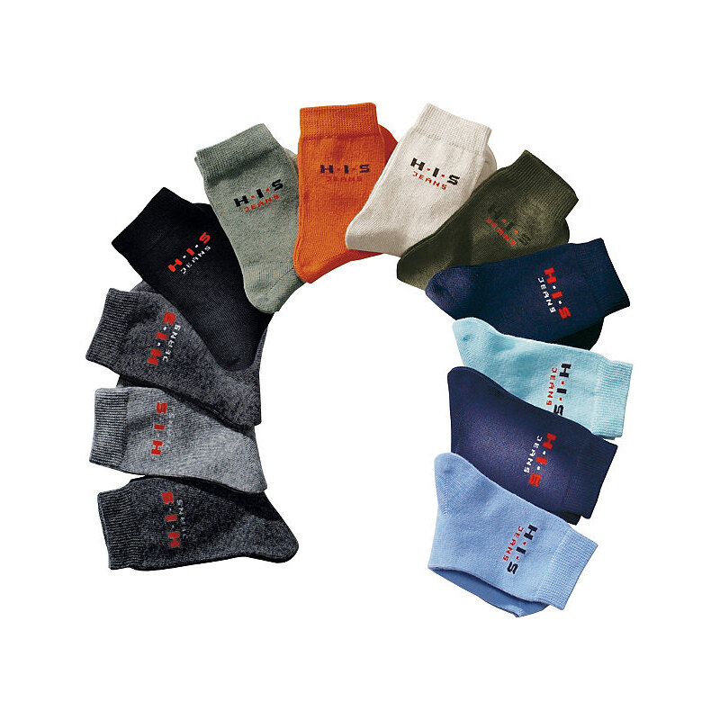 H.I.S Basic-Socken (4 Paar) Made in Germany grau 19-22,23-26,27-30,31-34,35-38,39-42,43-46