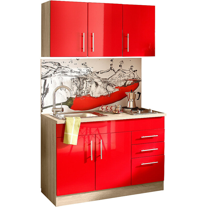Küchenzeile Toledo Breite 120 cm Baur rot