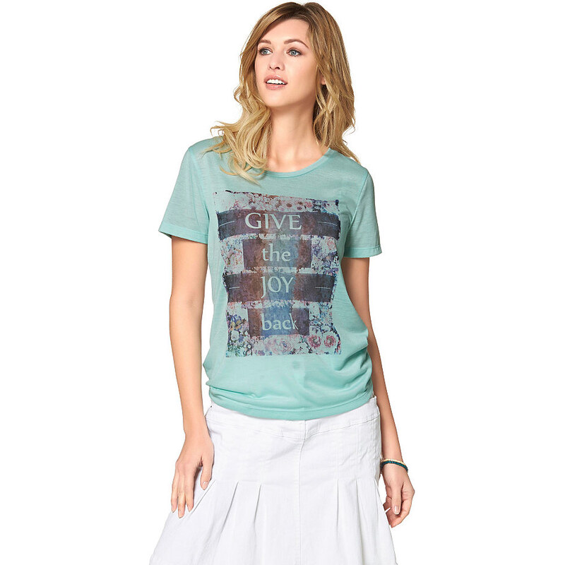 Cheer Damen T-Shirt mit Statement-Frontdruck grün 34,36,38,40,42,44,46
