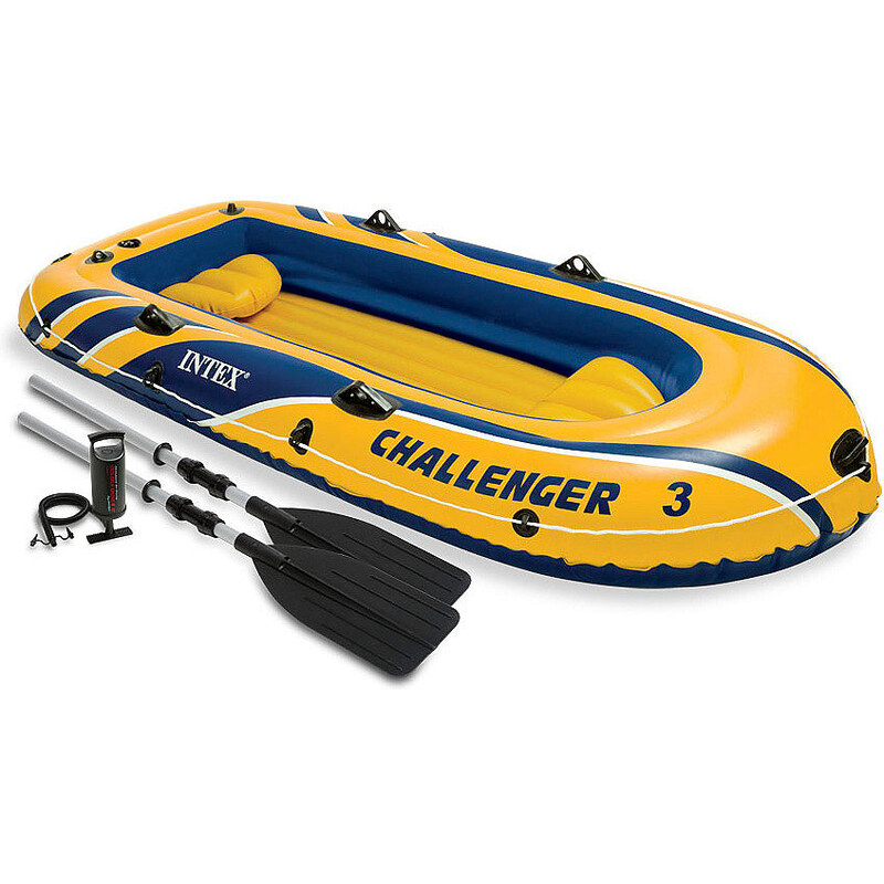 Sportboot-Set mit 2 Paddeln und Luftpumpe Boot-Set Challenger 3 INTEX gelb