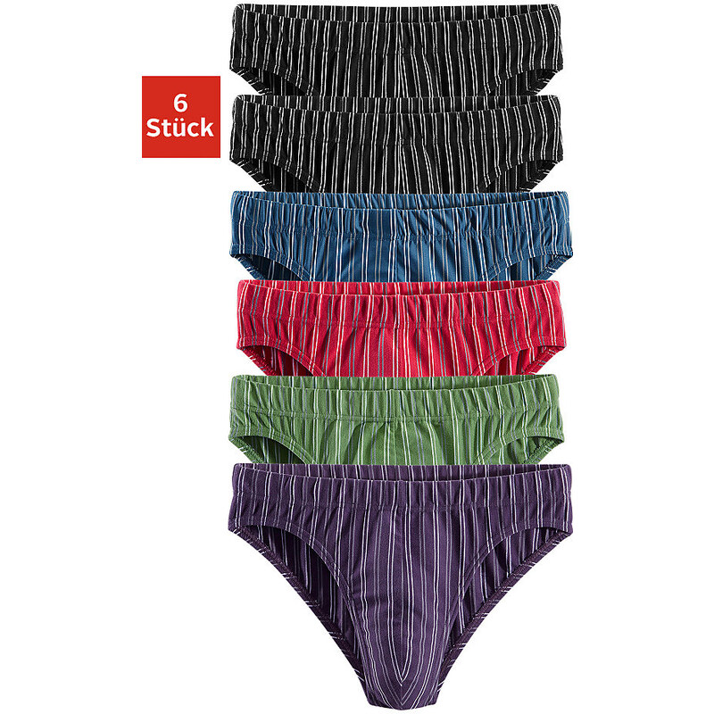 Le Jogger Slip (6 Stück) sportiver Style in schöner Farbpackung mit garngefärbten Streifen Farb-Set 3,4,5,6,7,8,9