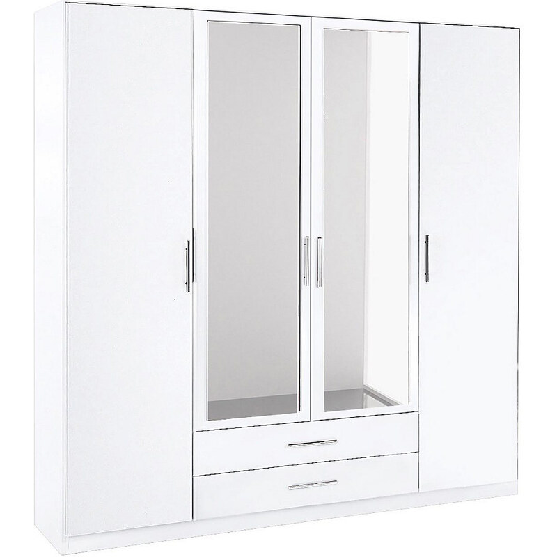 wimex Kleiderschrank mit Spiegeltür und Schubkästen weiß uni