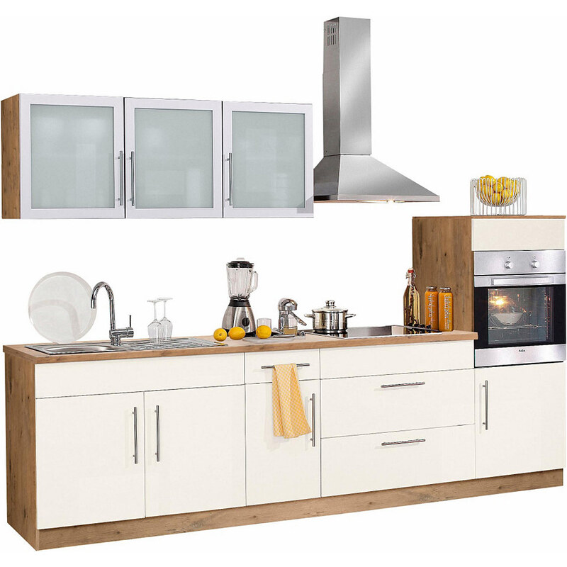 Baur Küchenzeile Aachen mit E-Geräten Breite 290 cm gelb