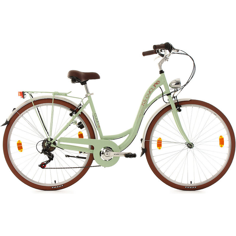 Damen-Cityrad 28 Zoll mint Shimano 6 Gang-Kettenschaltung Eden KS CYCLING grün RH = 48 cm