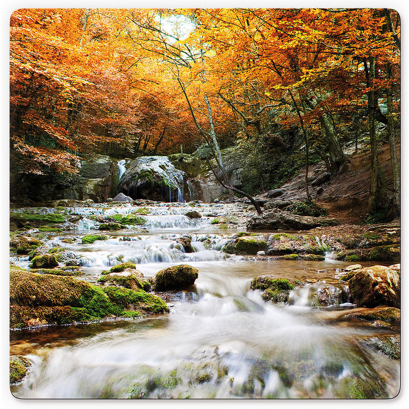HOME AFFAIRE Glasbild Autumn Waterfall 50/50 cm orange 2 (50/50 cm)