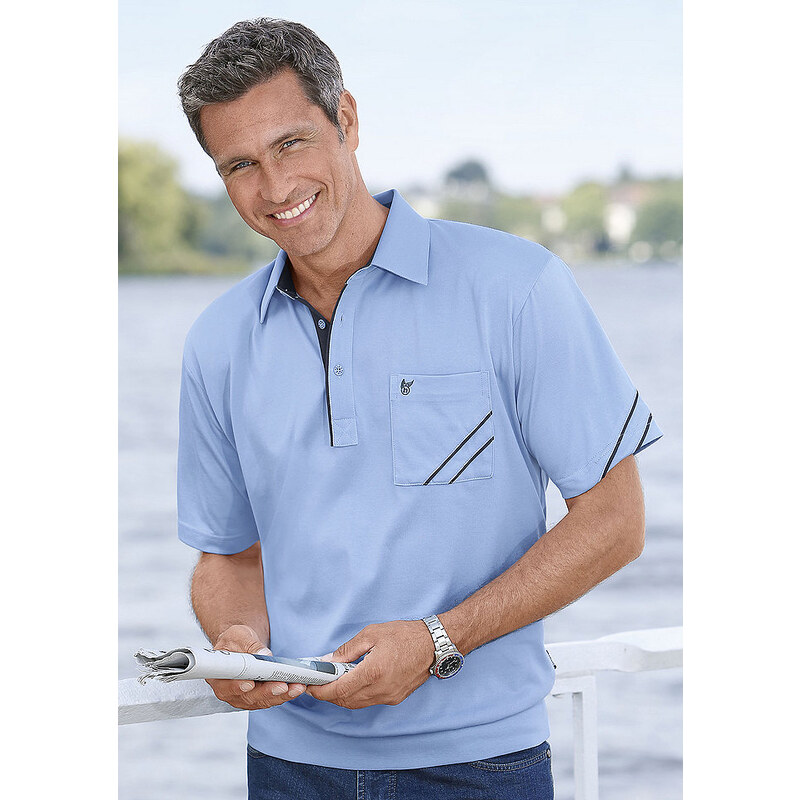 Shirt in stay-fresh -Qualitat HAJO blau 44/46,48/50,52/54,56/58,60/62,64/66