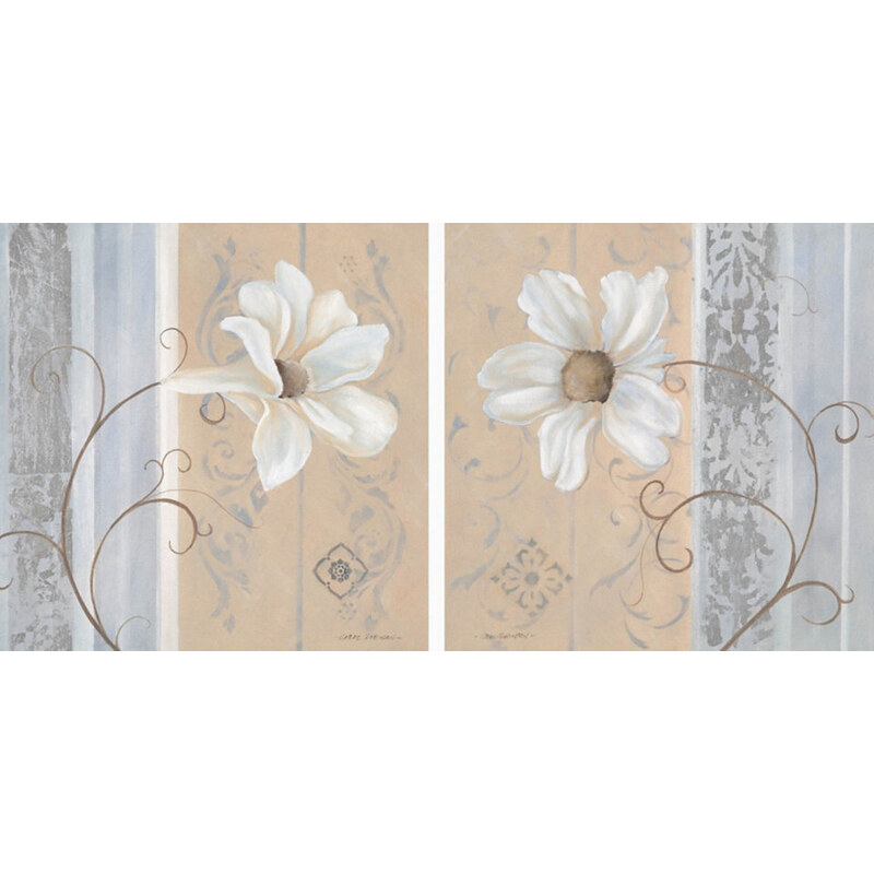 Bild Kunstdruck White Flowers I/II (2-tlg.) HOME AFFAIRE natur