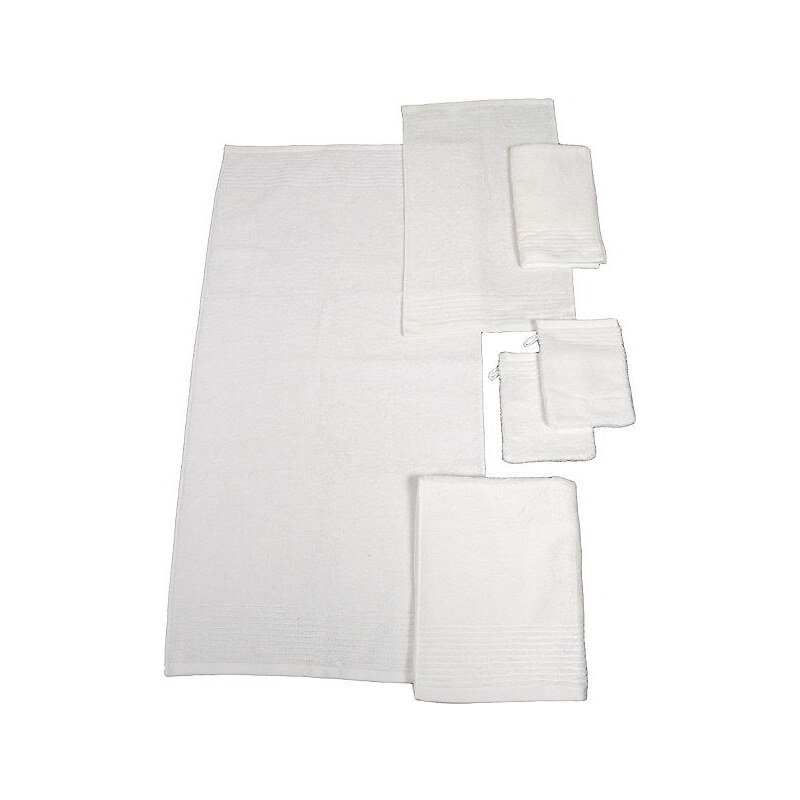 Dyckhoff Handtuch Set Brillant mit Streifenbordüre weiß