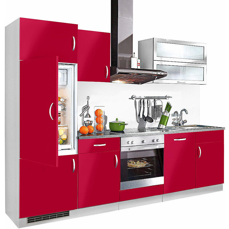 Küchenzeile Amrum Breite 280 cm Baur rot