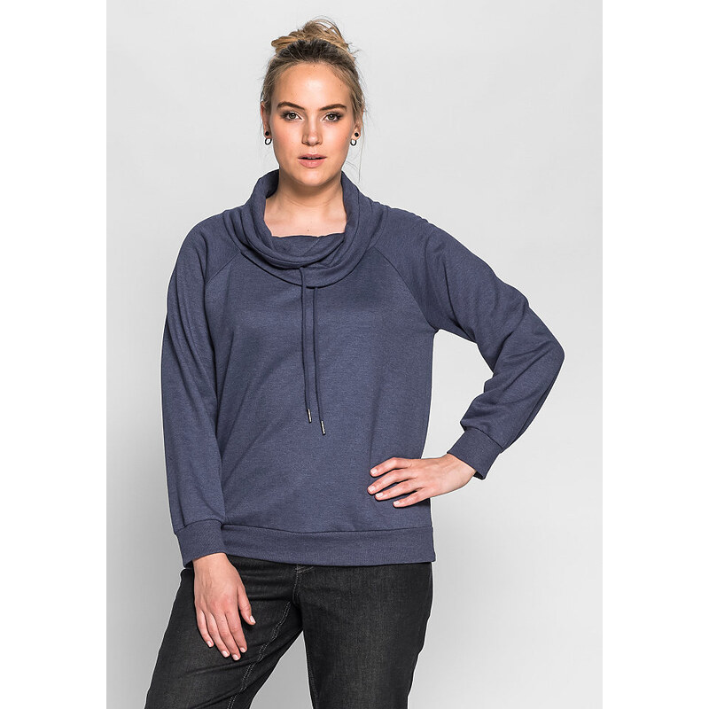 Damen Casual Lässiges Sweatshirt mit weitem Kragen SHEEGO CASUAL blau 44/46,48/50,52/54