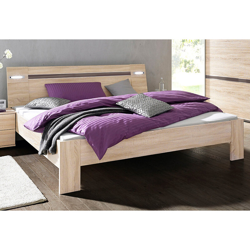 Schlafzimmer-Sparset mit Kleiderschrank (4-tlg.) wimex struktureichefarben hell/Hochglanz grau