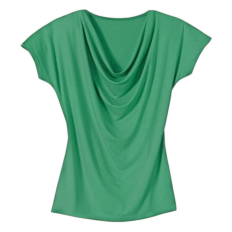 CLASSIC INSPIRATIONEN Damen Classic Inspirationen Shirt mit reizvollem Wasserfall-Ausschnitt grün 36,38,40,42,44,46,48,50,52,54