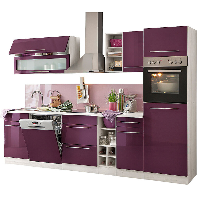 Küchenzeile Avignon ohne E-Geräte Breite 300 cm HELD MÖBEL lila