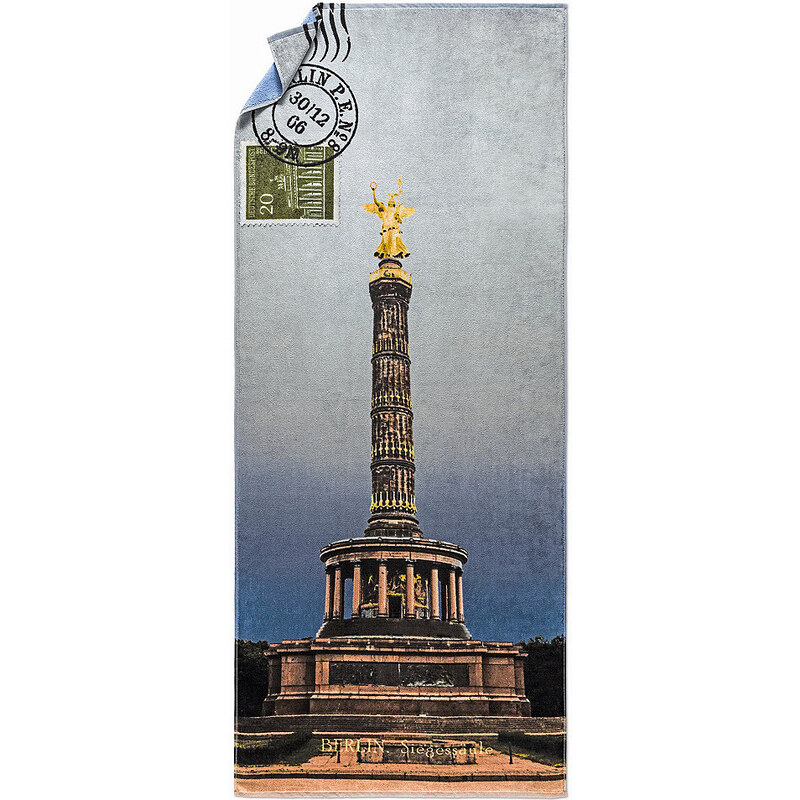MÖVE Strandtuch Siegessäule in Postkarten-Optik bunt 1x 80x180 cm
