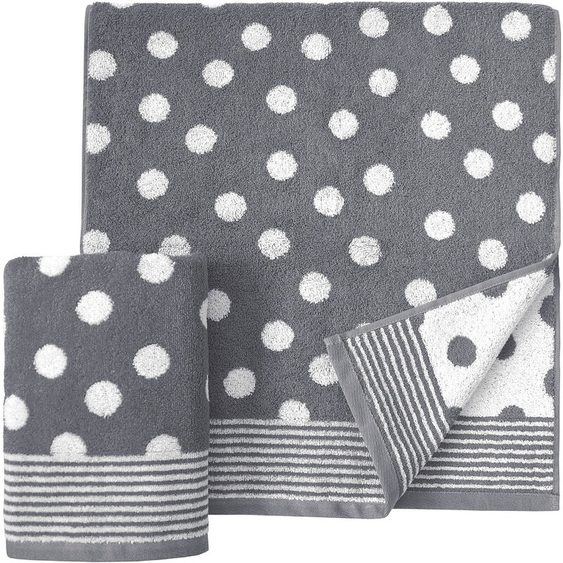 Handtücher Dots mit Punkten Dyckhoff grau 2x 50x100 cm
