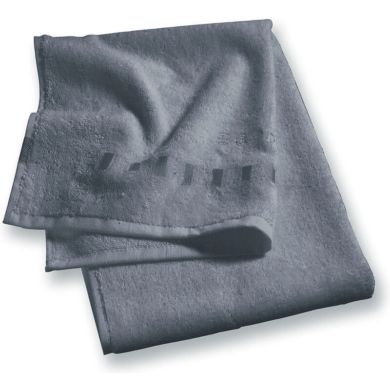 Esprit Home Handtücher Solid mit Bordüre aus Rechtecken grau 2x 50x100 cm