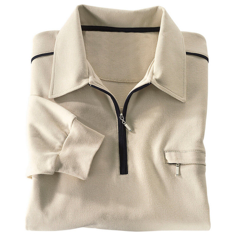 Classic Basics Poloshirt mit elastischen Bündchen CLASSIC BASICS braun 44/46,48/50,52/54,56/58,60/62