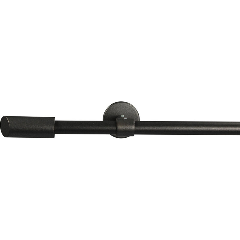 Gardinenstange 16 mm Zyli ohne Ringe mit geschlossenen Träger nach Maß Garesa schwarz