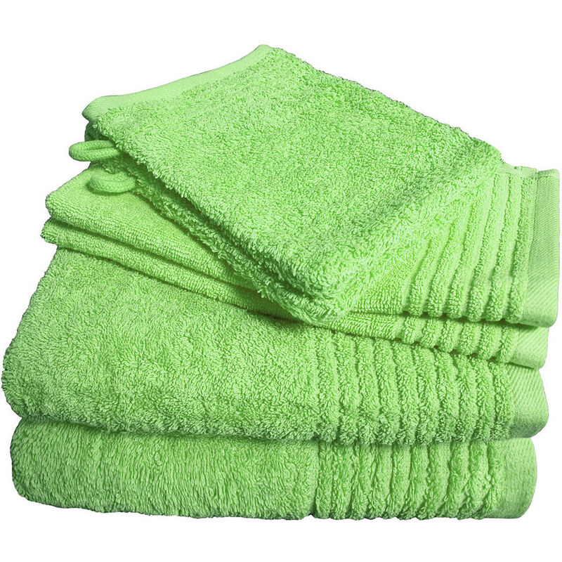 Handtuch Set Brillant mit Streifenbordüre Dyckhoff grün
