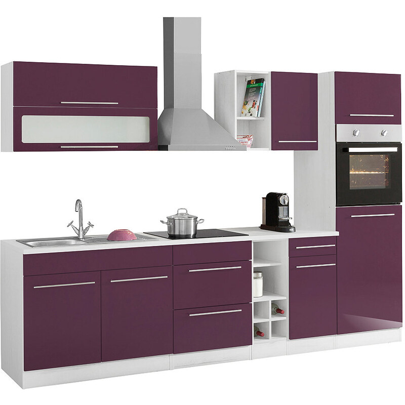 Küchenzeile Avignon mit E-Geräten Breite 290 cm HELD MÖBEL lila