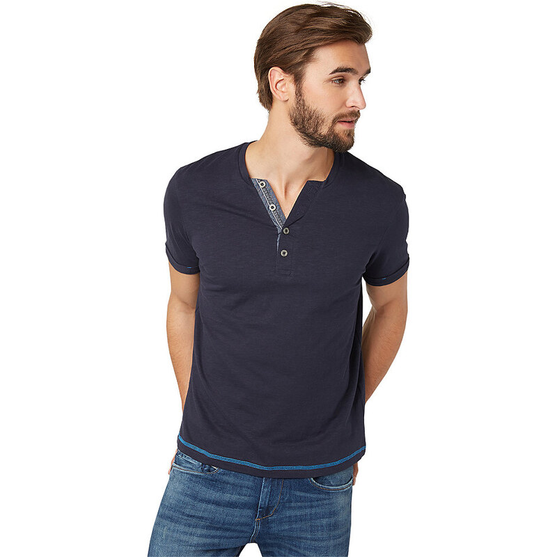 Tom Tailor T-Shirt Serafino-Shirt blau S