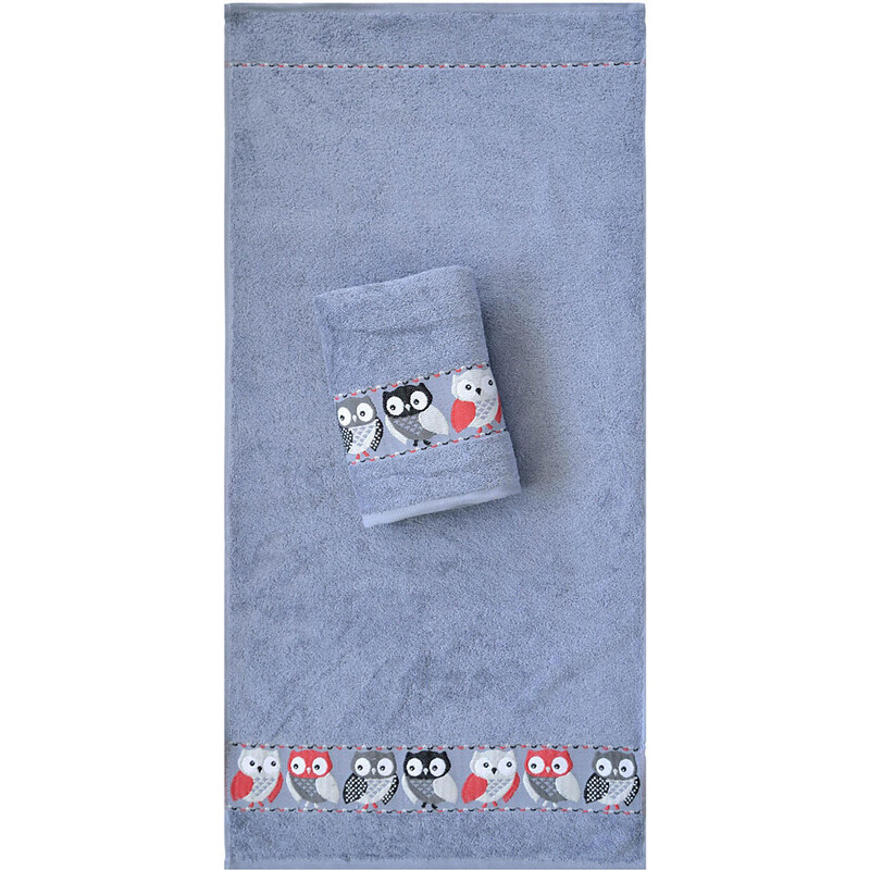 Dyckhoff Handtücher Eulen mit süßen Eulen grau 2x 50x100 cm