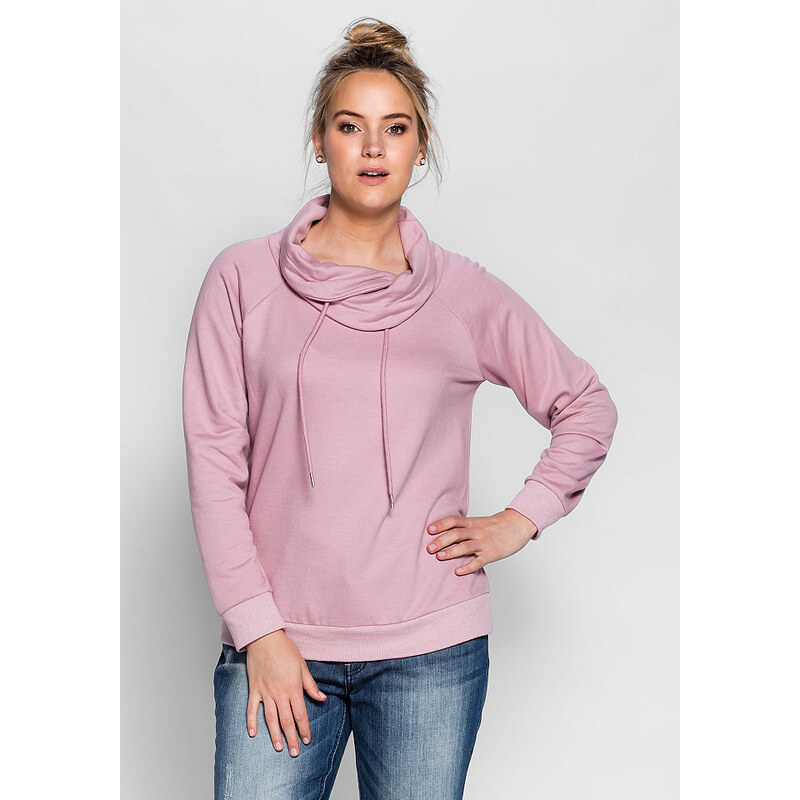 SHEEGO CASUAL Damen Casual Lässiges Sweatshirt mit weitem Kragen rosa 44/46,48/50,52/54