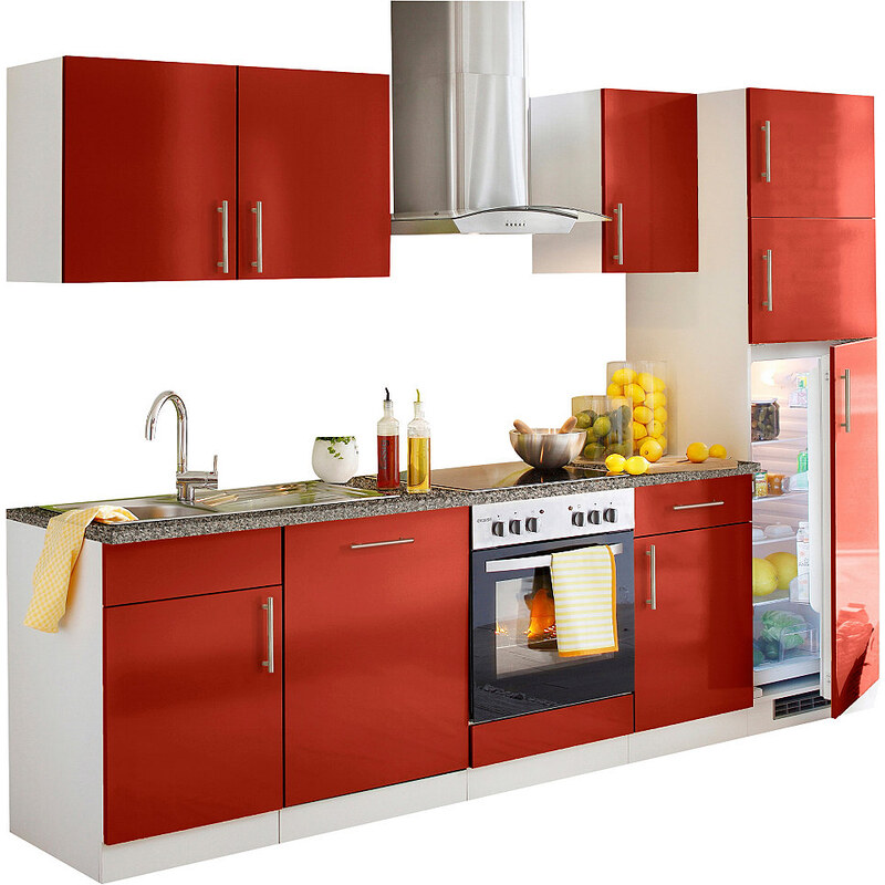 Küchenzeile Kiel Breite 280 cm Baur rot
