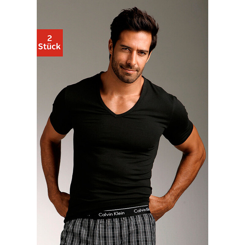 Calvin Klein T-Shirts (2 Stück) mit V-Ausschnitt schwarz L,M,S,XL