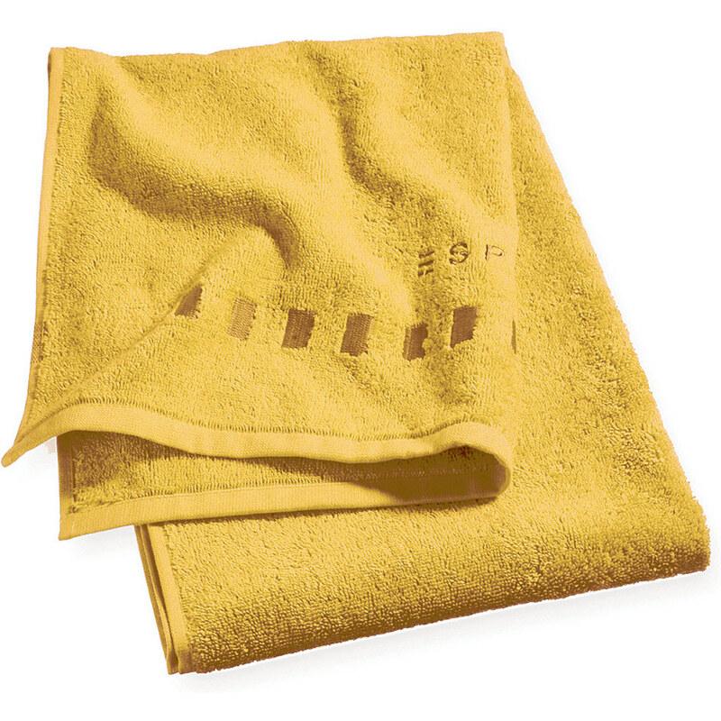 Handtücher Solid mit Bordüre aus Rechtecken Esprit Home gelb 2x 50x100 cm