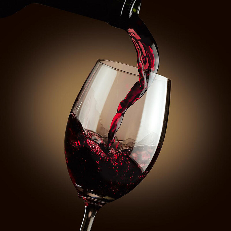 EUROGRAPHICS Glasbild Dark Flowing Red Wine 30/30cm EUROGRAPHICS braun