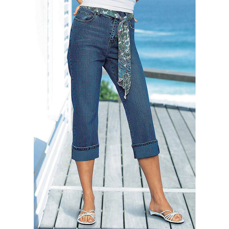 Damen Création L 7/8-Jeans mit Aufschlag am Beinabschluss CRÉATION L blau 18,19,20,21,22,23,24,25,26