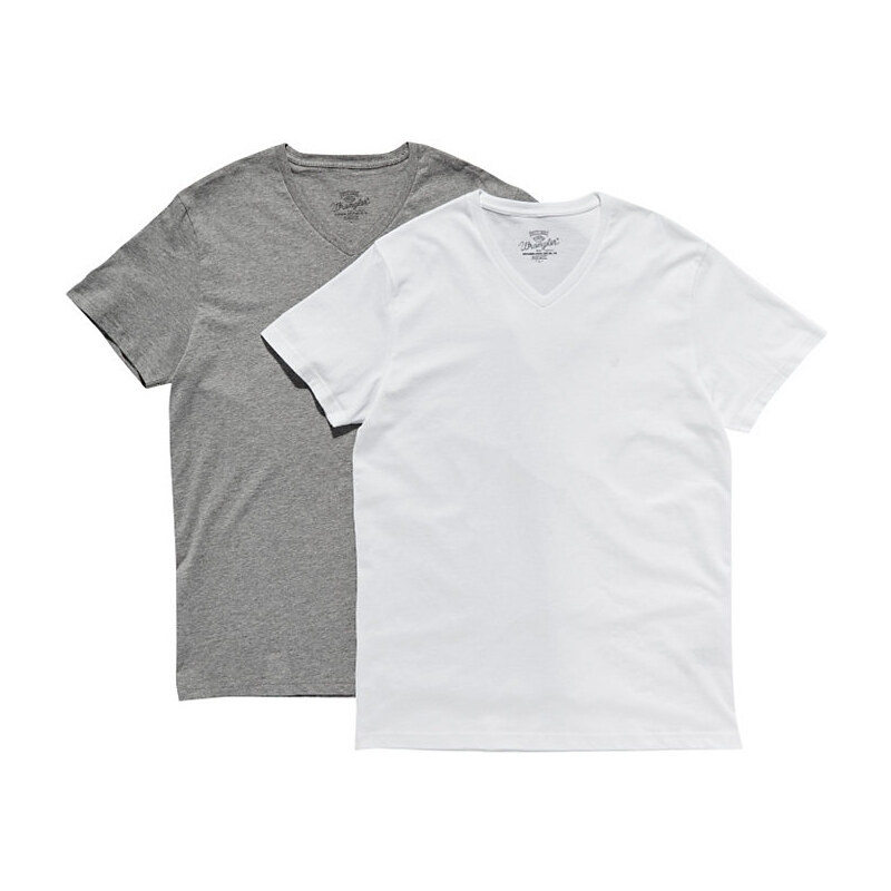 T-Shirt 2 PACK V-NECK T MID GREY MEL Wrangler grau L,M,S,XL,XXL,XXXL