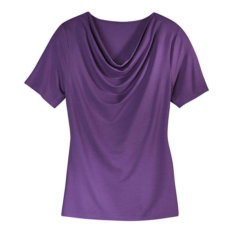 CLASSIC INSPIRATIONEN Damen Classic Inspirationen Shirt mit reizvollem Wasserfall-Ausschnitt lila 36,38,40,42,44,46,48,50,52,54