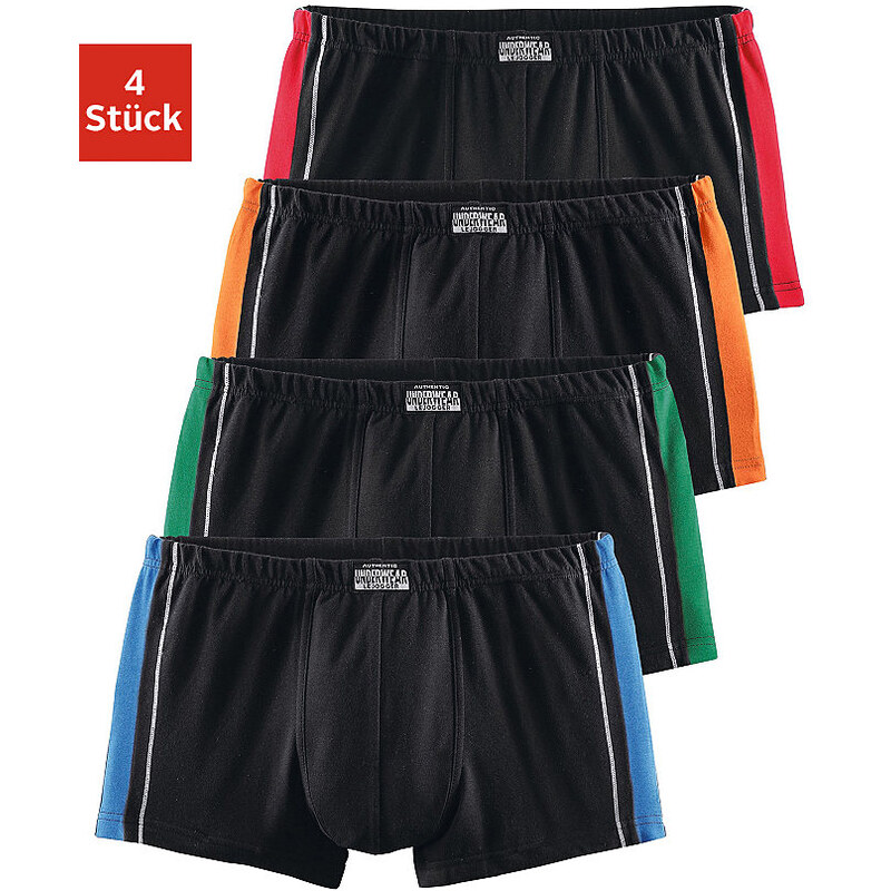 Authentic Underwear Le Jogger Authentic Underwear Boxer (4 Stück) mit kontrastfarbenen Streifen schwarz 3,5,6,7,8,9