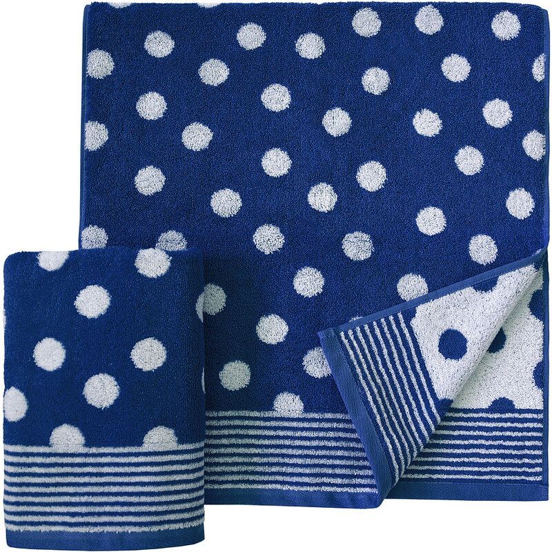 Handtücher Dots mit Punkten Dyckhoff blau 2x 50x100 cm