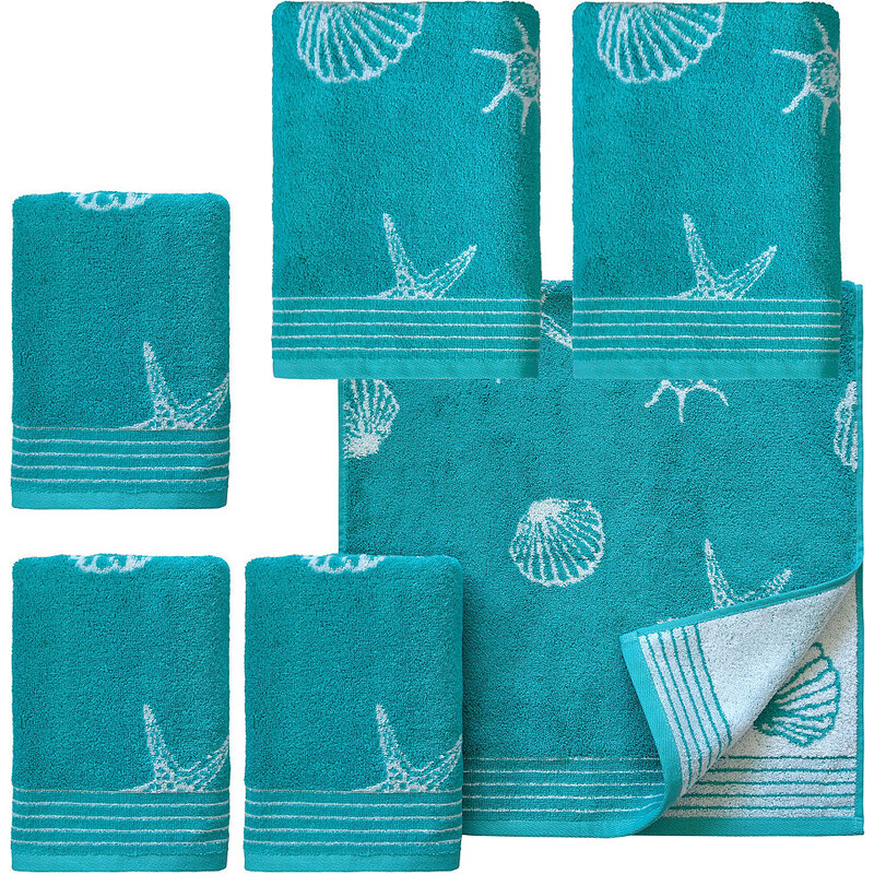 Handtuch Set Seashell mit Muschelmuster Dyckhoff grün