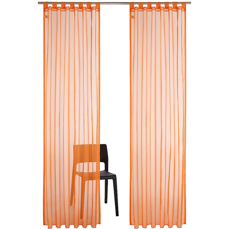 Gardine Xanten mit Schlaufen (2 Stück) MY HOME orange 1 (H/B: 145/140 cm),2 (H/B: 175/140 cm),3 (H/B: 225/140 cm),4 (H/B: 245/140 cm),5 (H/B: 295/140 cm)
