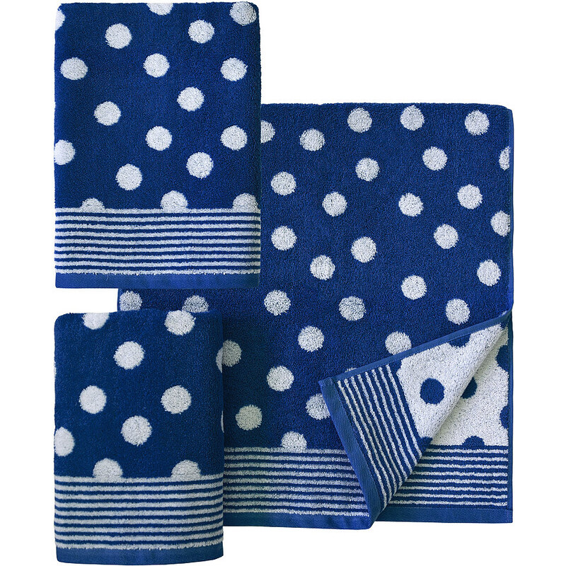 Handtuch Set Dots mit Punkten Dyckhoff blau