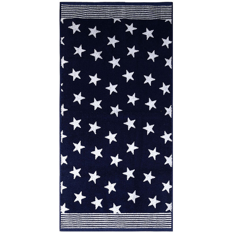 Badetuch Stars mit Sternen und Bordüre Dyckhoff blau 1x 70x140 cm