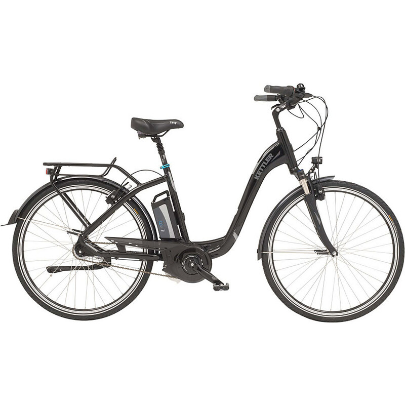 E-City-Bike 28-Zoll 7 Gang Shimano Freilauf 15 Ah Twin KETTLER schwarz RH 50 cm,RH 55 cm